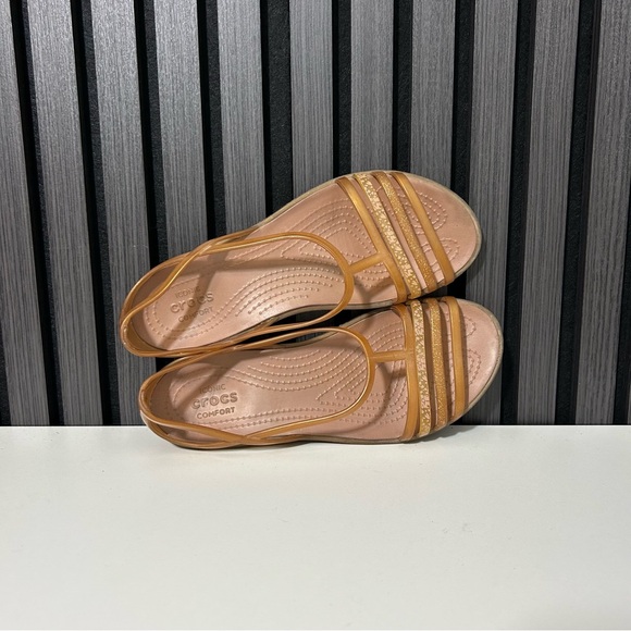 Crocs Isabella bronze gold glitter sandals - Picture 6 of 7